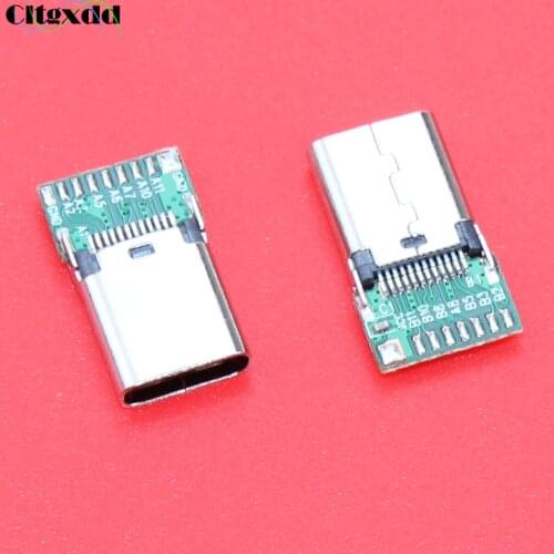 Cltgxdd 1pcs Micro USB 3.1 C Type Male Plug 24pin with PCB board Test Male Data Connector