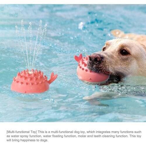 Dog Toys Water Jet Swimming Floating Toy Tooth Cleaning Toy Interactive Cleaning Chewing Supplies For Pet Products
