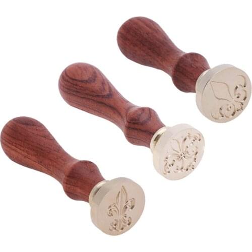 Exquisite Paint Seal On Card Retro DIY Envelope Stamps Lily Pattern Classic Wedding Invitations Wax Stamps Craft Gift