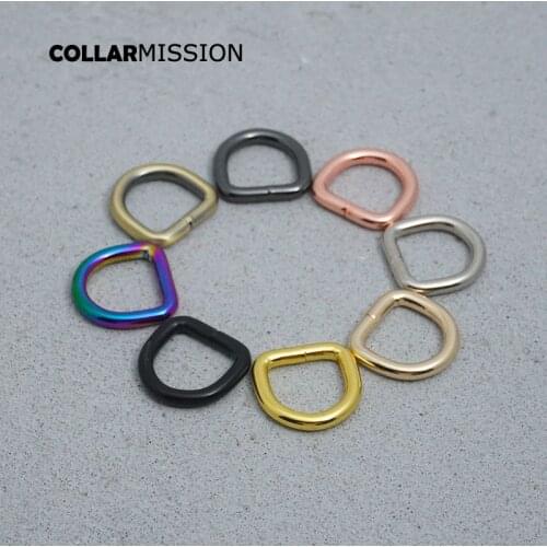15mm Metal Non-Welded Nickel Plated Hardware D Ring For Garment Luggage Backpack Cat Dog Collar-Strap DIY Accessory 4 Colours