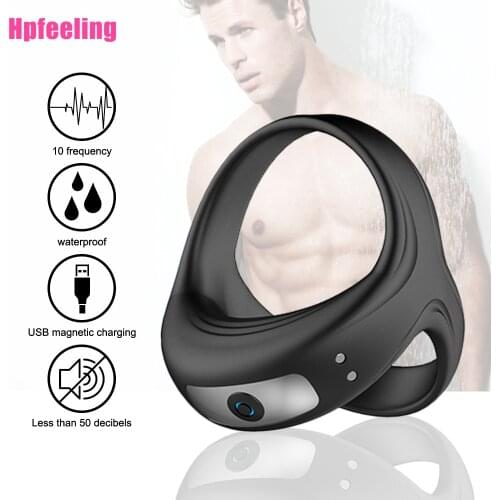 Mens Penis Ring Vibrator Chastity Cage10 Mode Cock Ring Delay Ejaculation Male Vibrator Penis Ring Sex Toys for Men Masturbator