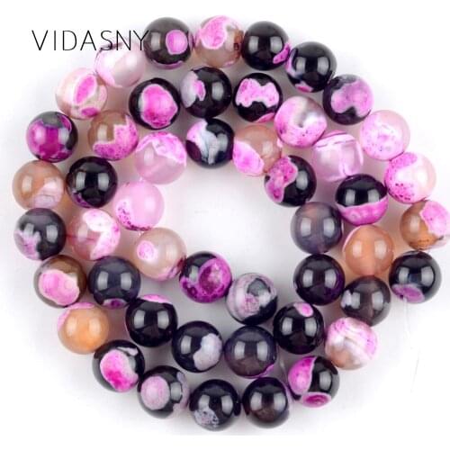 Natural Mineral Gem Rose Red Fire Agates Round Stone Beads For Jewelry Making 6 8 10mm Spacer Beads Diy Bracelet Necklace 15