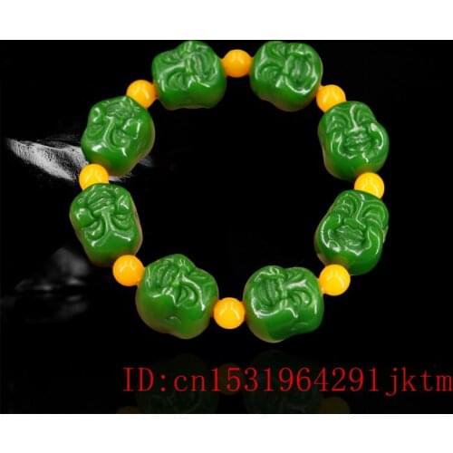 Jade mMaitreya Bracelet Amulet Charm Fashion Jadeite Gifts Bangle Jewellery Natural Beads Green