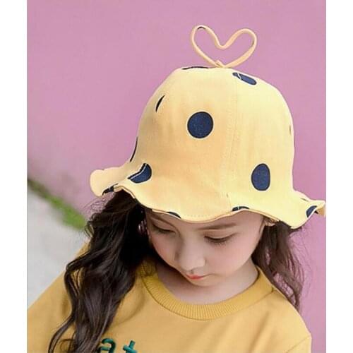 2-8 Years Old Autumn Child Bucket Fishing Hats Childen Embroidery Dot Print Corduroy Boys Girls Autumn And Spring Fisherman Hat