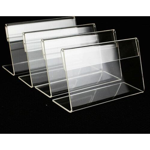 25PCS Tag Stand Acrylic Transparent Price Tag Stand Plastic Mini Display Holder Card Label Racks Decorations