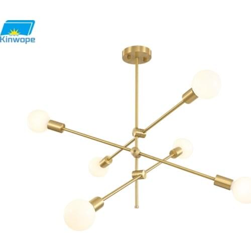 Nordic Minimalist Modern Wrought Iron Chandelier Creative Personality Magic Bean Living Room Dining Room Bedroom Line Chandelier