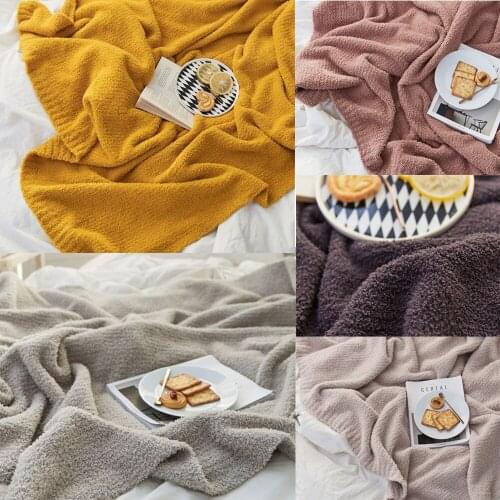 Super Soft Warm Blankets Cozy Breathable Pink Gray Beige Spring Autumn Decor Knitted Bedspread Luxury Sofa Bed Throw Blanket