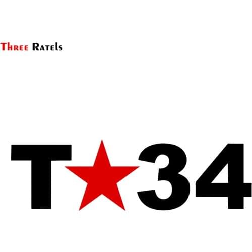 Three Ratels TZ-1206 10.2*34.8cm 1-4 Pieces Car Sticker T-34 Tank For Victory Day Ussr Funny Car Stickers Decals