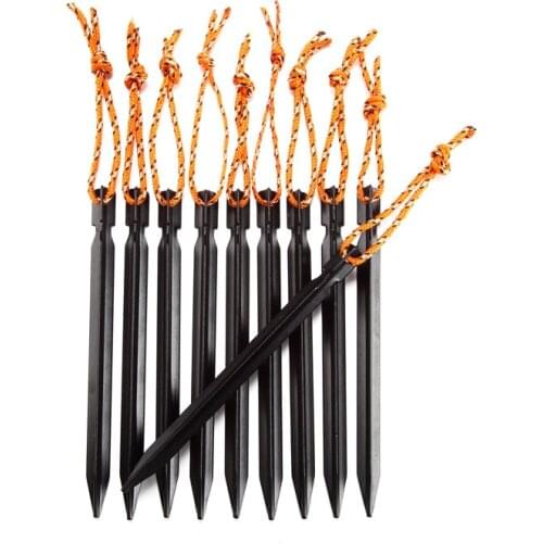 10PCS/set Universal Tent Stakes 700I Aluminium Tent Ground Nails with Portable Rope Lightweight For Outdoor Camping Hiking