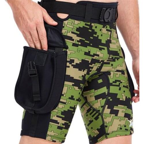 YONSUB Neoprene 2.5mm Diving Surfing Pants Men Submersible Pocket Shorts Technical Diving Shorts Camouflage Swimming Trunks