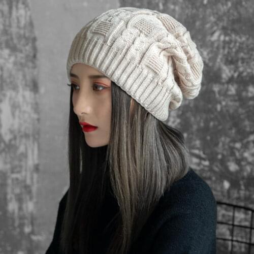 Hat women winter fashion wild sweet and cute ear protection warm knitted hat wool pile hat