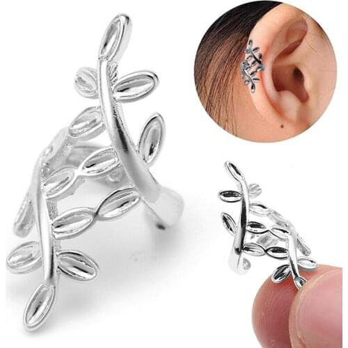 Female Leaf Clip Earrings Fashion Rose Gold/Silver Color Metal Leaves No Piercing Earcuff Jewelry Women Daily Wear Earring