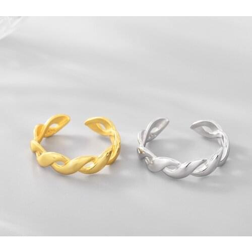 Fashion Personality Simplicity Vintage Wave 925 Sterling Silver Open Adjustable Gap Rings For Women Fashion Punk Style Ornaments