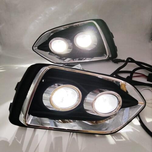 1 Set For Hyundai Accent Solaris 2017 2018 2019 2020 Car DRL Lamp LED Daytime Running Light Fog lamp cover Waterproof
