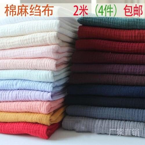 100*135cm Fabric Drape Cotton And Linen Double Gauze Crepe Baby Clothes Fabric Ladies Skirt Sleepwear Fabrics D30