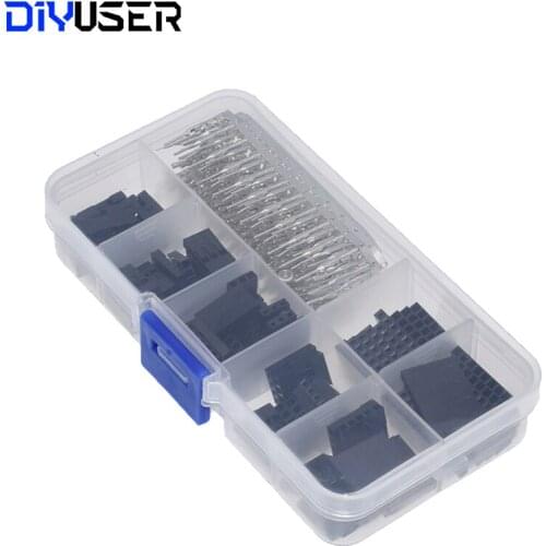 310Pcs/set 2.54mm Male+Female Dupont Wire Jumper Line Cable 1/2/3/4/5/6/8 Pin Header Connector Housing Electronic DIY Kit