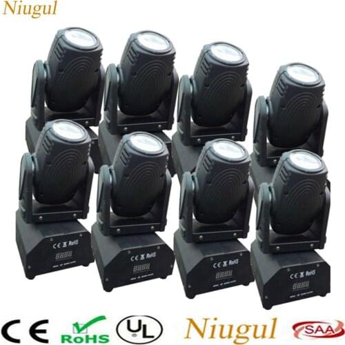 8pcs 10W LED Mini Moving Head Beam Light,RGBW Spotlight LED Strong Beam Light Disco Nightclub DJ Party Show Stage Spot Lighting
