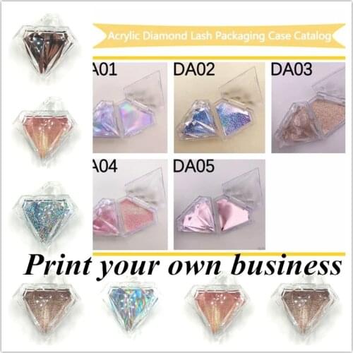 Diamond acrylic box Lash Boxes Wholesale Eyelash Packaging Newest Lash Case with Clear Tray 25mm Mink Lash Boxes Packaging box