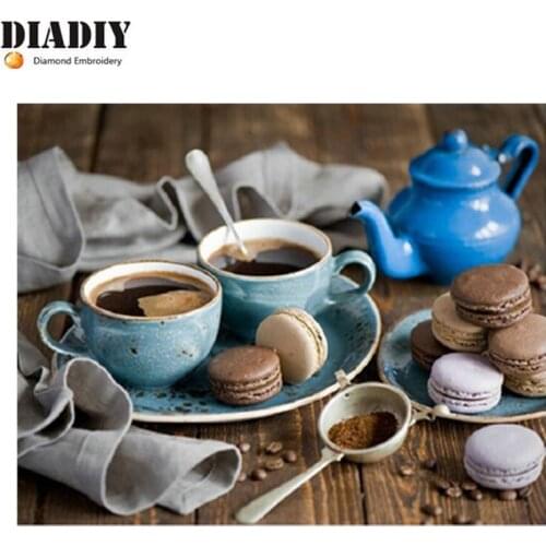Diamond painting cross stitch coffee crystal square drill sets unfinished decorative Diamond embroidery Cookies pattern