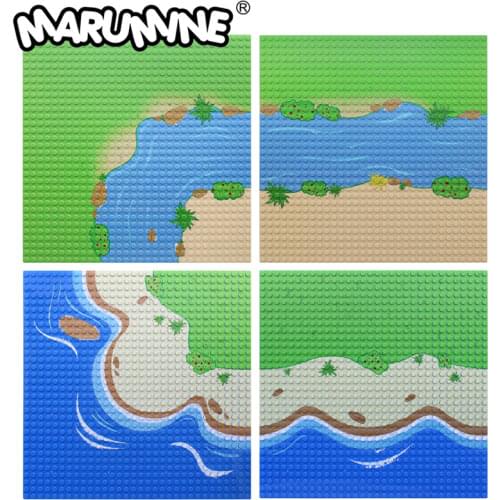 Marumine Blocks 32x32 Baseplate Board Classic DIY Bricks 1PCS Base Plate Grassland Forest Ocean Nature Educational Toy
