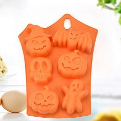 Halloween Pumpkin Ghost Biscuit Mold Home Cookie Cutter Plunger Fondant Sugarcraft Chocolate Plastic Mold Cake Decorating Tools
