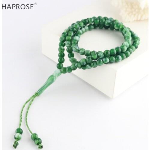 HAPROSE Tesibah green bracelets Islamic Muslim tasbih Allah Vase Shape Accessories necklace 99 beads bracelet accessories gift