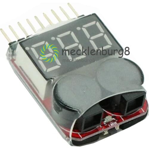 S for 1-8 S Lipo / li-ion / Fe battery voltage 2IN1 Indicator tester low voltage alarm buzzer for RC cars LED boat B 3.7-30 in n