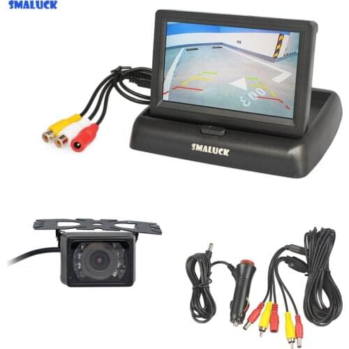 SMALUCK 4.3 Inch Car Reversing Camera Kit Back Up Car Monitor LCD Display HD Car Rear View Camera