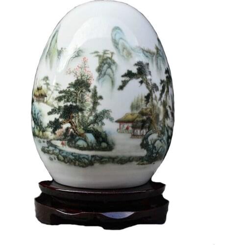 Jingdezhen ceramic egg vase home living room new Chinese modern minimalist decorations porcelain ornaments