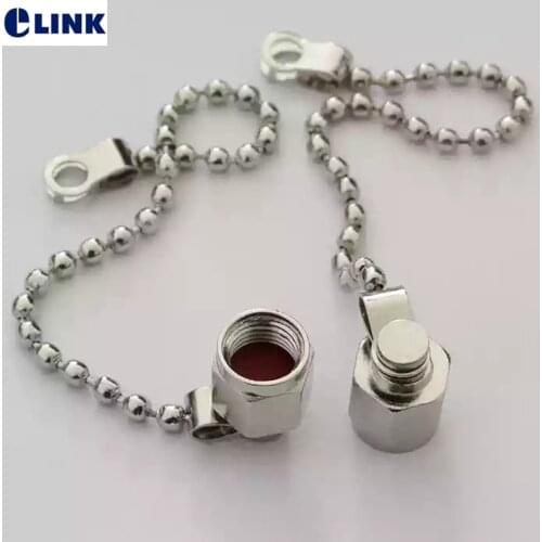 50pcs Metal SMA dust cap with chain SMA female connector SMA protective terminal cover waterproof accessory free shipping ELINK