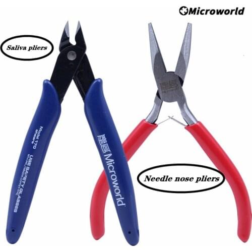 Microworld 2Pcs Tools Set For 3D Metal Puzzle DIY Tweezers Pincers Technic Assemble Needle Nose Pliers Accessories