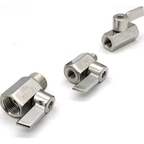 1/8" 1/4" 3/8" 1/2" 3/4" NPT Female Male Thread 304 Stainless Steel Mini Ball Valve For Water Oil Gas