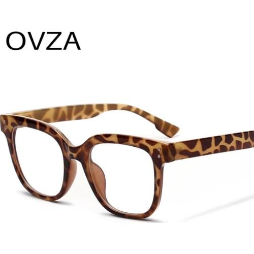 OVZA Black Frames Glasses Anti Light Blue Men Rectangle Anti-Fatigue Eyeglasses Women S0088