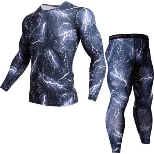 S-4XL MMA Boy Compression Base Layer Tight Top set Under Skin Long Sleeve Camouflage sets Men Quick Dry Camo Long Sleeve set