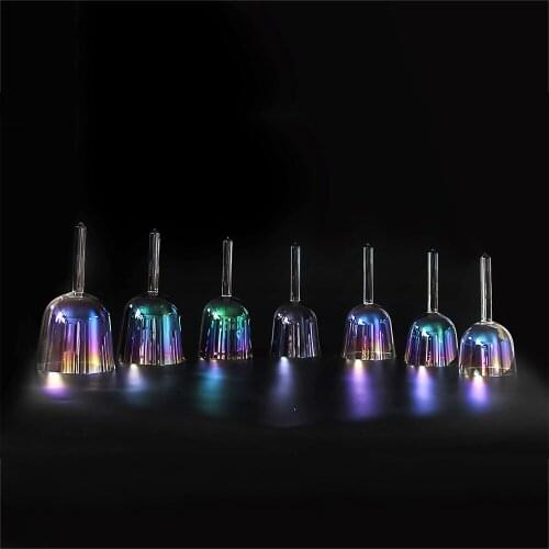 Chakra set of sunflowers design alchemy colorful crystal singing handle bowls and 4th octave tone CDEFGAB musical note