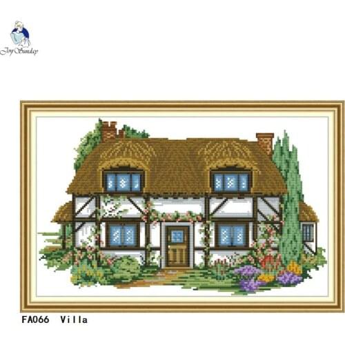 Villa Patterns Cross Stitch kits 14ct Counted Canvas 11ct Printed Fabric Stitching Embroidery DIY Handmade Needlework Crafts
