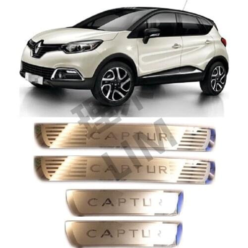 Suitable for Renault Captur Kaptur 2014 2015 2016 2017 2018 2019 2020 Stainless Steel Scuff Plate Door Sill Cover Trim