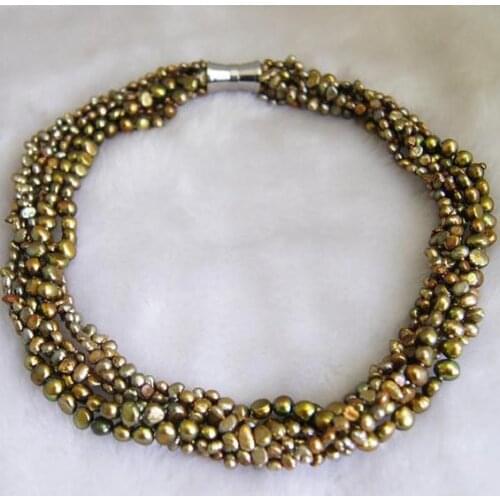 Genuine Freshwater Pearl Necklace Multi Strand Pearl Jewelry Necklace Bridesmaid Gift Fashion Ladys Wedding Party Jewelry