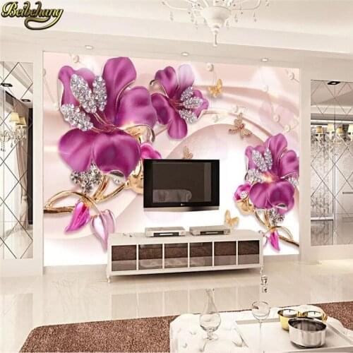 Beibehang custom jewelry Floral wallpapers for living room papel mural TV background photo 3d wall murals wall paper decoration