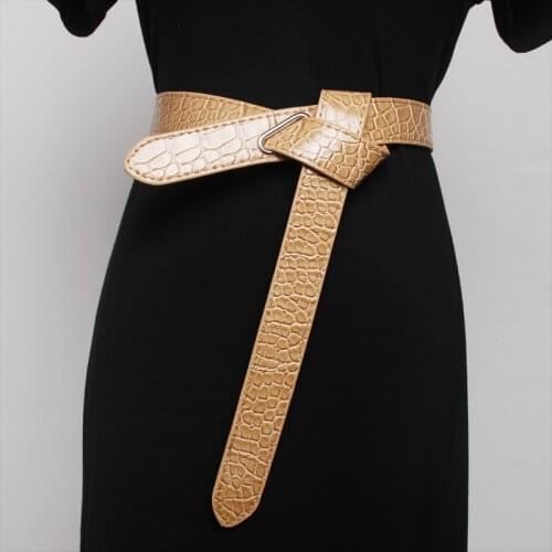 Ms waist sealing Can tie a knot Simple Style Decoration Skirt Sweater Fashion Women Belt pattern of the snake Fine belt Dark