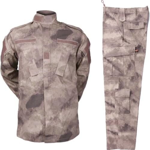 Mens Army Camouflage Combat Uniform Shirt and Pants Tactical Outdoor A-TACS AU Desert Grey Military Use Solider Camping Hiking