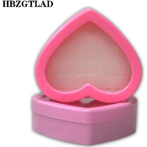 NEW 12-hole pink peach heart box ring earring box children ring box children jewelry box