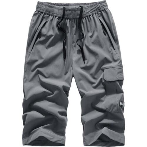 Shorts Men Plus Size 7Xl 8Xl Mens Knee Lenght Cargo Shorts Casual Elastic Waist Fitness Bermudas Breathable Beach Surfings