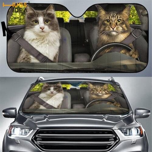 Lovely Cat/Dog In Driving Print Auto Sun Shade Car Front Windshield Window Cover Sunshades Car Sun Visor 2020 New