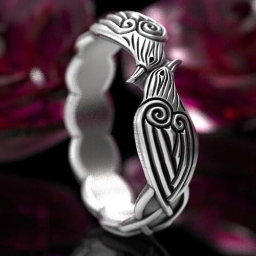 Vintage Band Ring for Women Silver Color Engagement Wedding Ring Amulet Party Jewelry