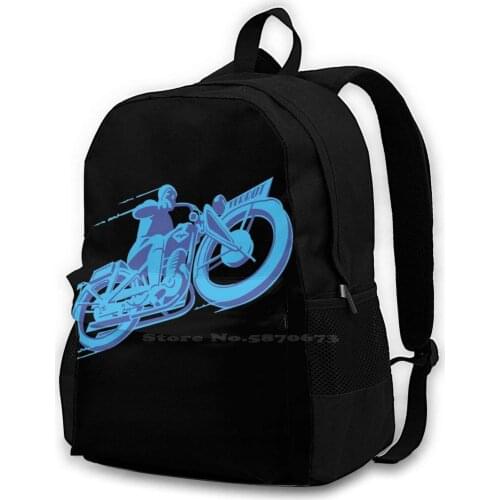 Vintage Motorcycle Backpack For Student School Laptop Travel Bag Retro Motorbike Vintage Old Oldies Braap Braaap Husqvarna Live