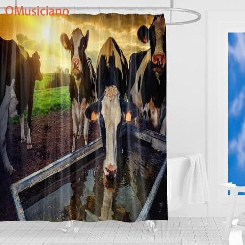 Cattle cow pastureland ranch for Shower Curtain farm house decor waterproof polyester fabric shower curtain bathroom decorative