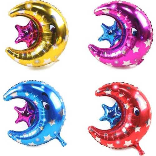 1pc 4 Colors 61*50cm Cartoon Sweet Moon and Star Foil Balloon Aluminum Kids Gift Baby Shower Birthday Party Christmas Supply