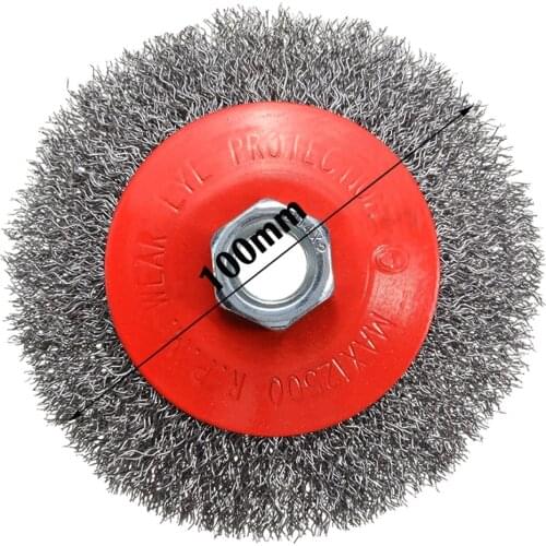 100mm M14 Thread Rotary Stainless Steel Wire Brush Bevel Wheel Angle Grinder