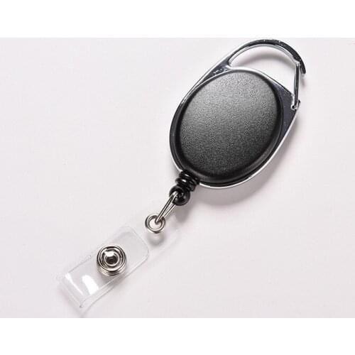 1Pcs Retractable Pull Badge Reel ID Lanyard Name Tag Card Badge Holder Reels Recoil Belt Key Ring Chain Clips
